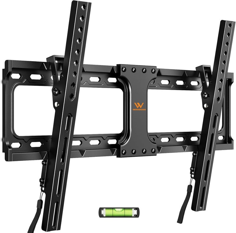 IWORKBOARD 55 65 75 85 inch Tilting TV Wall Mount for 32-90 '' TVs, Low Profile TV Mount Bracket, Safe Lock & Quick Release, Max VESA 600x400mm, 24 inch Studs,132 lbs, Fit Most 55+ 75+ 85+ 86 TVs - Image 1